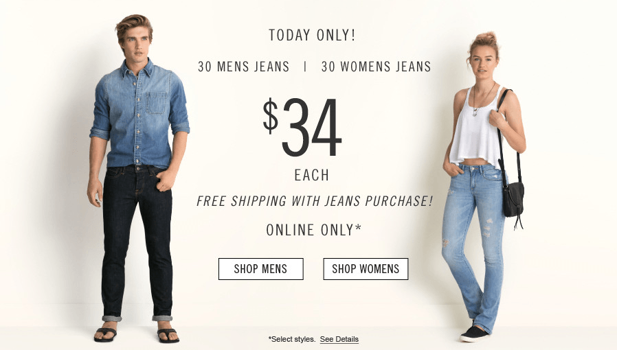 Womens Jeans $34 Each + Free Shipping 