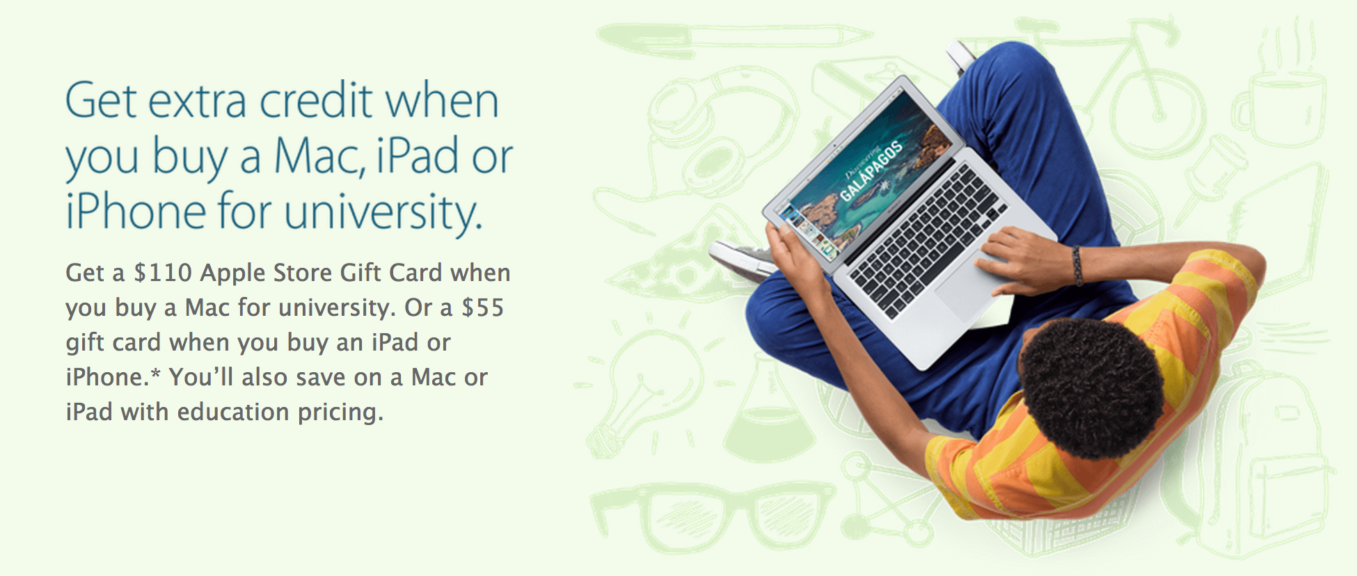 Apple Store Canada Back To School Promotions Get a 110 Gift Card When