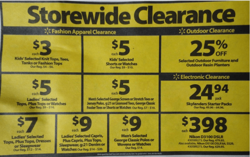 clearance walmart