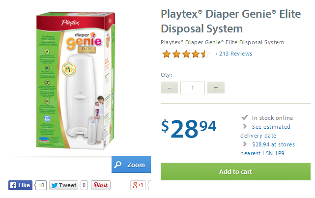 diaper genie elite walmart