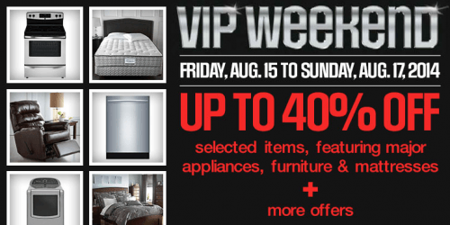 Sears Canada S Vip Weekend Sale Save Up To 40 Off Select Items