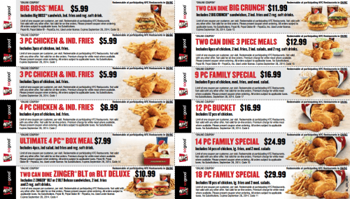 kfc canada new printable coupons two can dine family specials and more savings canadian freebies coupons deals bargains flyers contests canada canadian freebies coupons deals bargains flyers contests canada