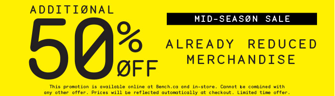 Take an Additional 50 Off all Sale Items at Bench Canada Canadian