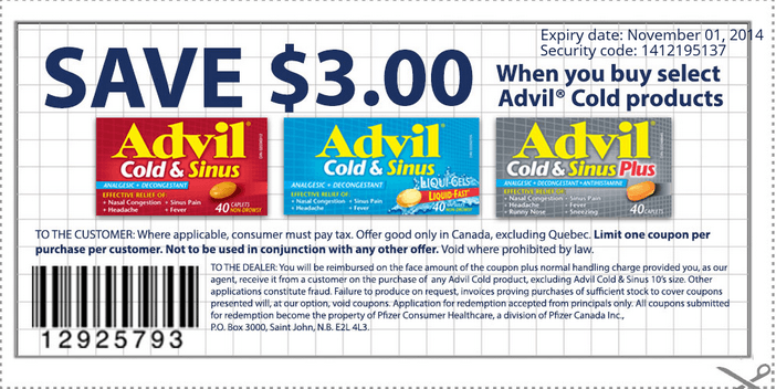 Advil Cold And Sinus Coupon