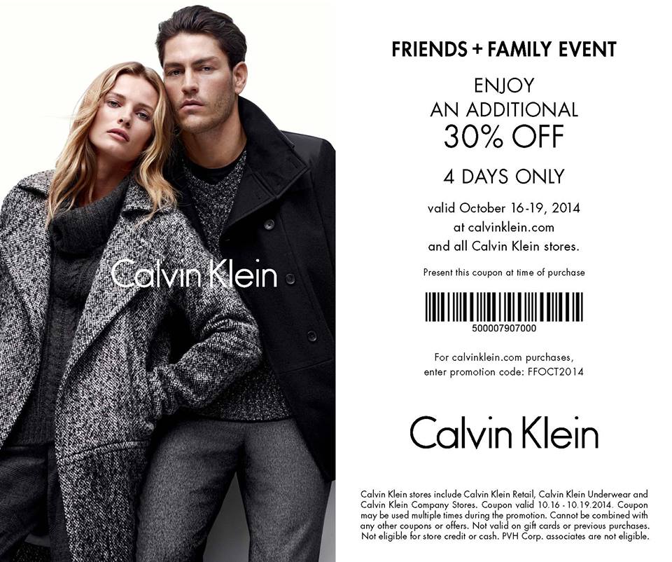 Calvin Klein Canada Offers: Save 30% With The Family And Friends Coupon -  Canadian Freebies, Coupons, Deals, Bargains, Flyers, Contests Canada  Canadian Freebies, Coupons, Deals, Bargains, Flyers, Contests Canada