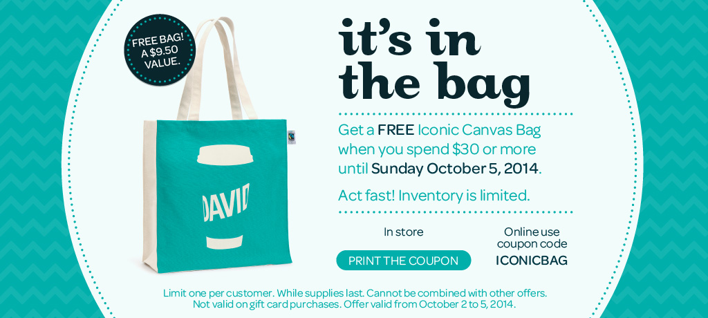 David’s Tea Online Promo Code and In-Store Coupon – Receive Iconic Canvas Bag | Canadian ...