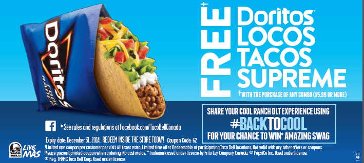 Taco Bell Canada #Backtocool Coupon for FREE Tacos - Canadian Freebies ...