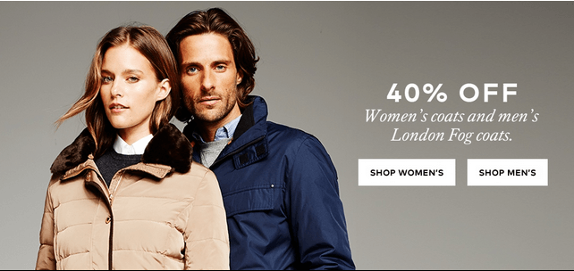 Hudson's Bay Canada Offers: Get 40% Off Women's Coat s and Men's London ...