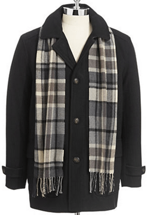 LONDON FOG Wool Blend Coat with Scarf at The Bay