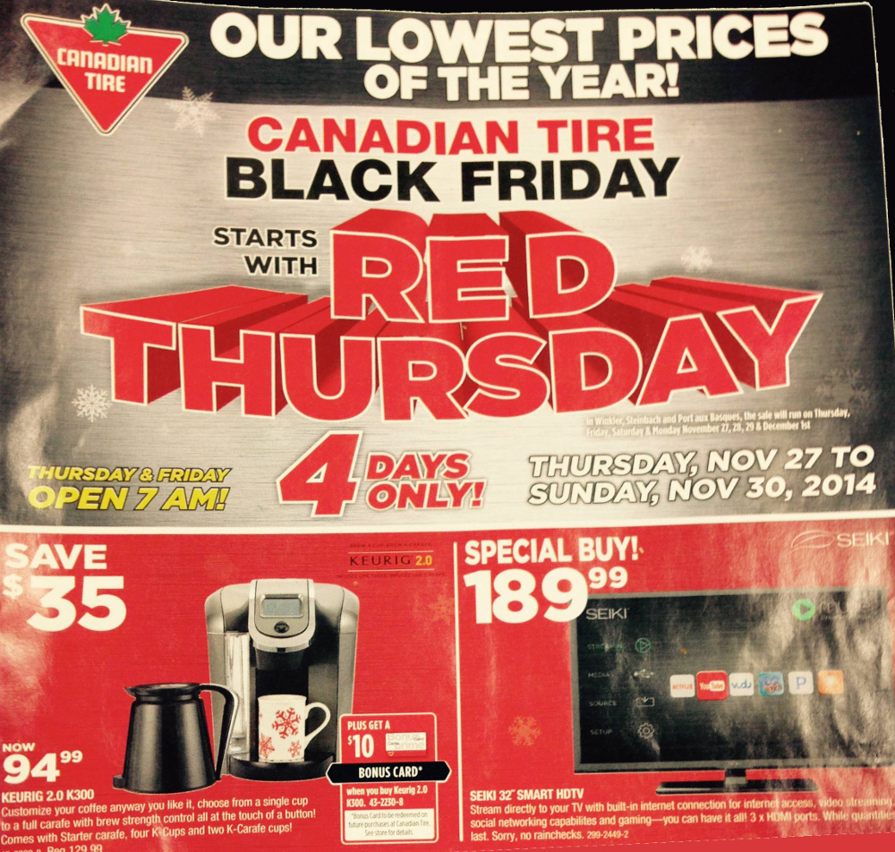 Canadian Tire Black Friday 2014 Flyer Sales and Deals Sneak Peek