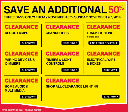 Lowe’s Canada Sale: Save an Additional 50% Off Clearance Lighting Items