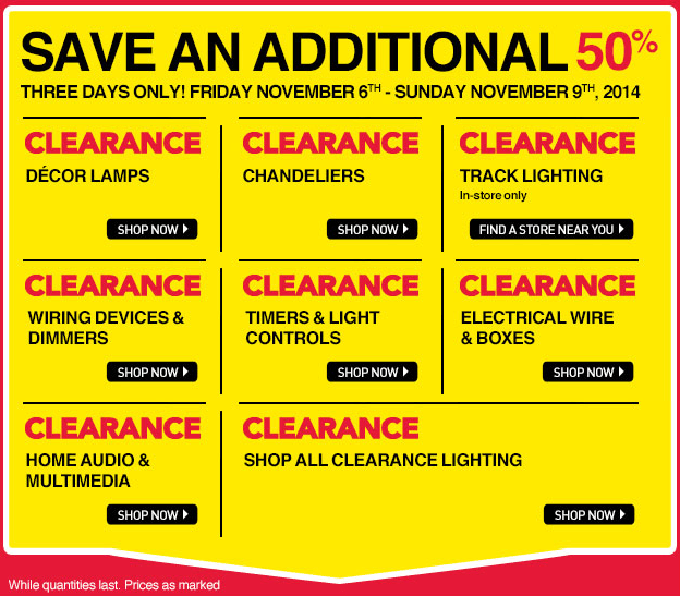 Lowe's Canada Sale Save an Additional 50 Off Clearance Lighting Items