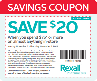 Rexall Canada Flyer Deals: $5 Off Coupon for $25 Gift ...
