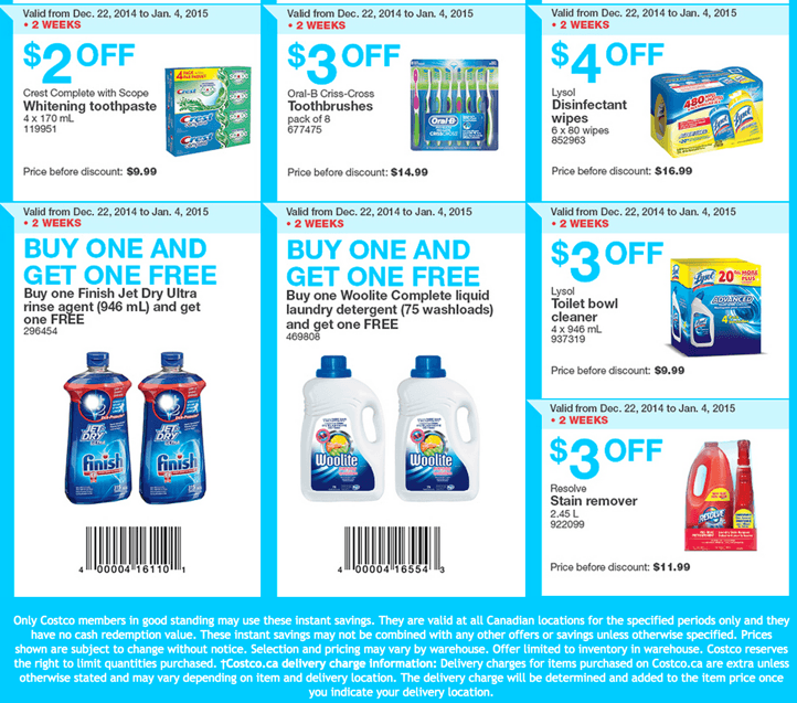 Costco Wholesale Canada Boxing Week 2014 Instant Savings Handouts
