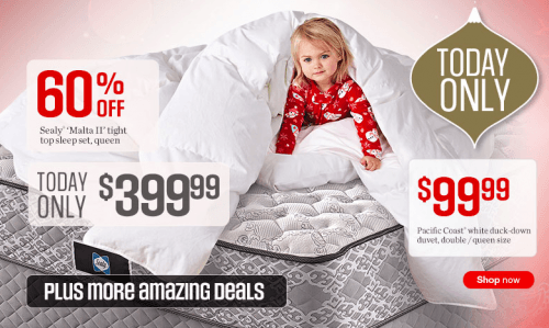 Sears Canada Holiday One Day Deals Get 60 Off Sealy Malta Queen