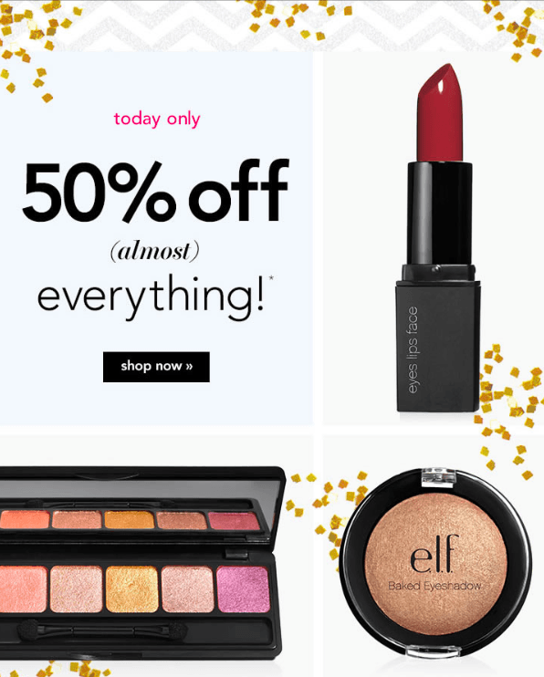 e.l.f. Cosmetics OneDay Flash Sale Take 50 Almost EVERYTHING When