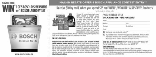 New Bosch Canada Mail In Rebate Save 10 When You Spend 25 On Finish 