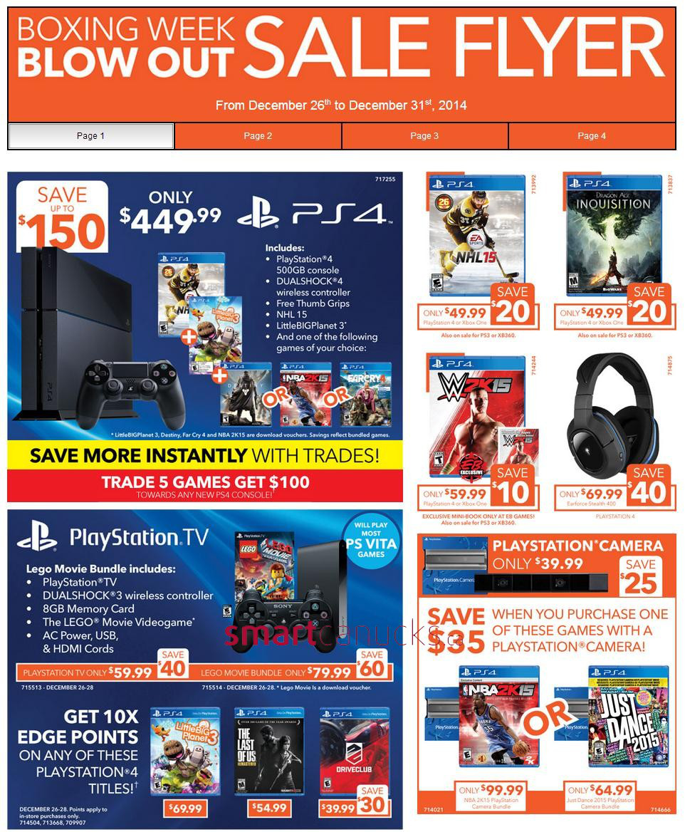 Ps4 boxing day deals sales