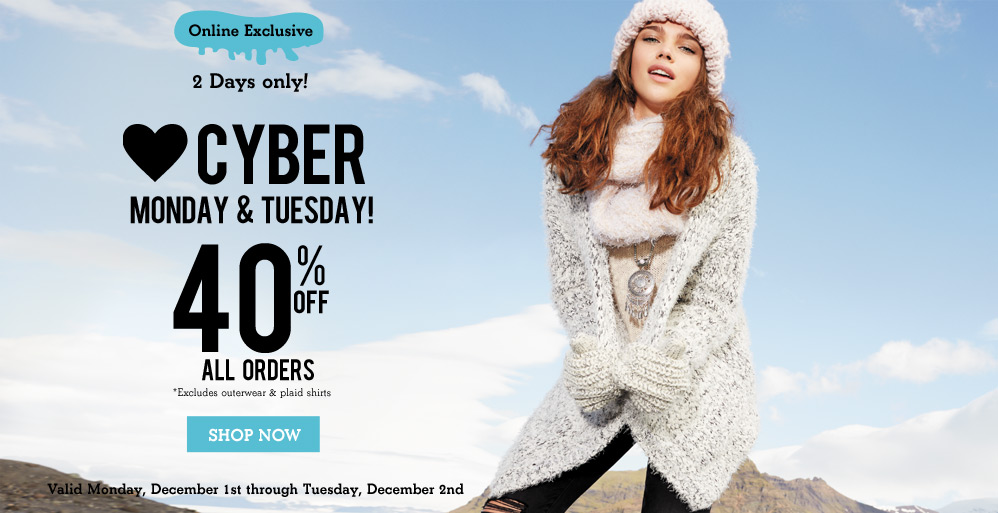 Garage Clothing Cyber Monday Canada 2014 Offer Save 40 Off Site