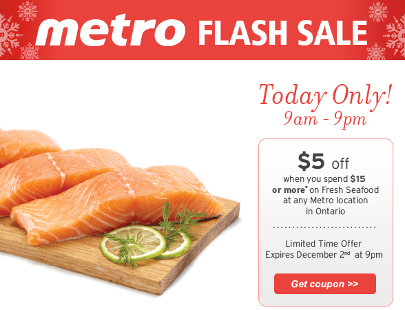 Metro Ontario Flash Sale Save 5 When You Spend 15 on Seafood