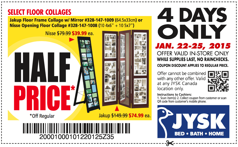 JYSK Canada Coupons 4 Days Only, Pay HalfPrice For Select Floor