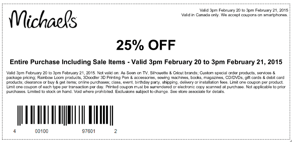 Michaels Arts and Crafts Store Canada Coupons: Weekly Coupon Deals ...