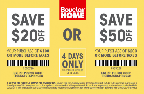 Bouclair Home Canada Coupon Deal Save 20 When You Spend 100 or