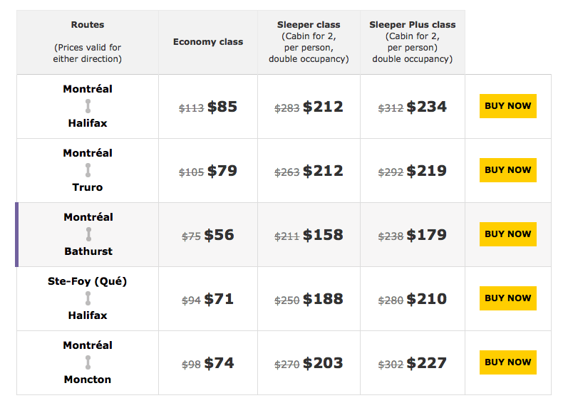 VIA Rail Canada Deals Save 25 Off Best Available Fares on Montreal