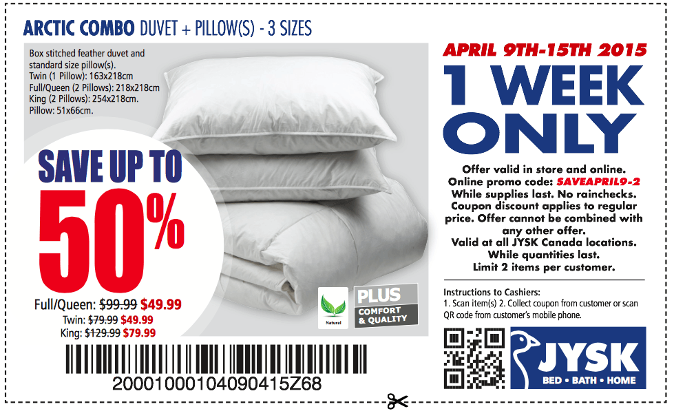 JYSK Canada Coupons Buy 1, Get 1 FREE Ellie or Jose Panels and 50 Off