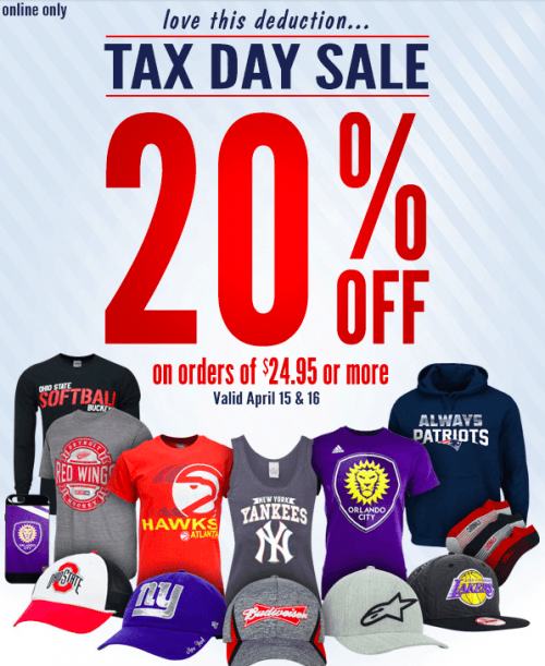 Lids Canada Tax Day Sale 20 Off on Orders of 24.95 or More