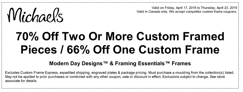 Michaels Arts and Crafts Store Canada Coupons: 20% Off Your Purchase ...