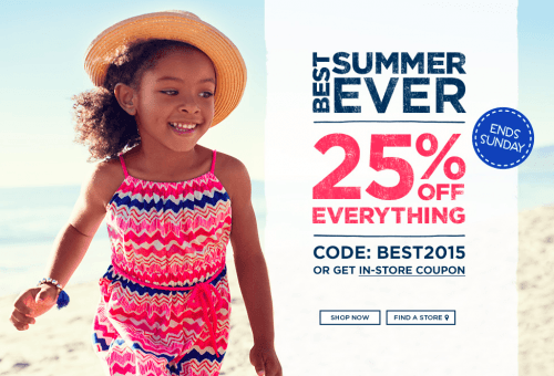 Carter's OshKosh Canada Summer Promo Codes: Save 25% Off Everything -  Canadian Freebies, Coupons, Deals, Bargains, Flyers, Contests Canada  Canadian Freebies, Coupons, Deals, Bargains, Flyers, Contests Canada