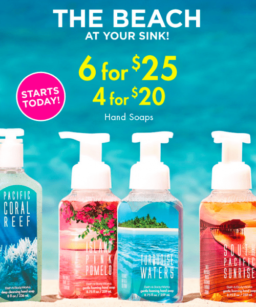 Bath And Body Works Canada Offers Hand Soaps 6 For 25 Or 4 For 20 