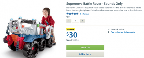 Walmart Canada Supernova Battle Rover Clearance