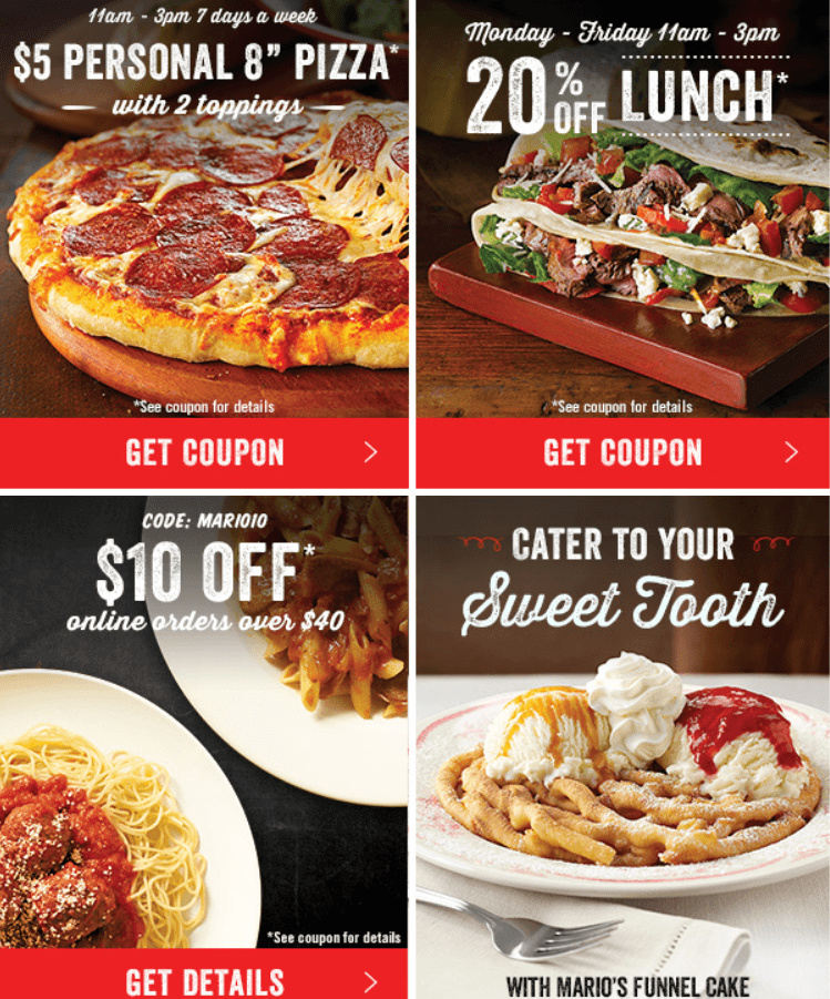 East Side Mario's Coupons: $5 Personal Pizza, 20% Off Lunch, and More ...