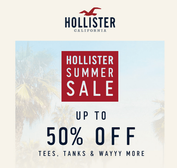 Hollister Canada Summer Sale Get Up To 50 Off Tees, Tanks + Mix