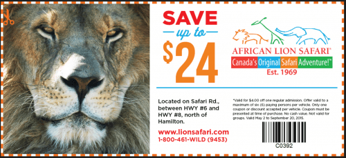 Pizza Pizza Canada And Costco Canada Offers Save Up To 24 Off African Lion Safari Admission Canadian Freebies Coupons Deals Bargains Flyers Contests Canada