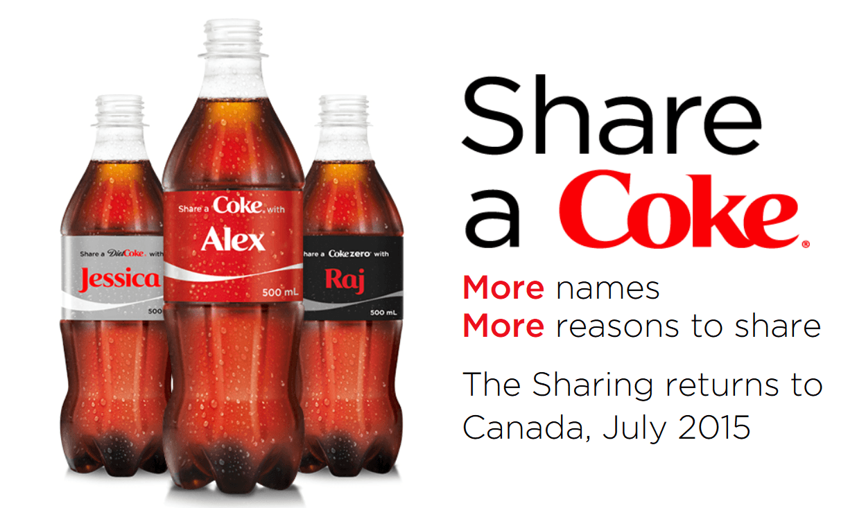 Coca Cola Canada News Share A Coke Canada Is Back Starting July 2015 