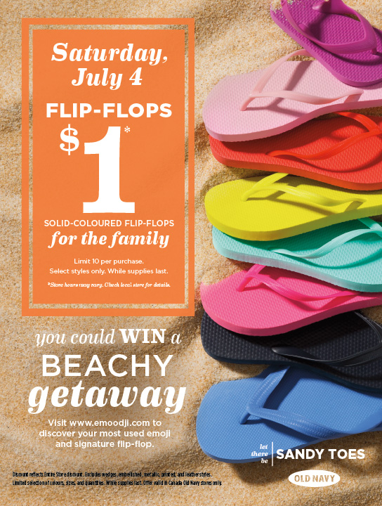 Old navy $1 flip flop 2024 sale 2019