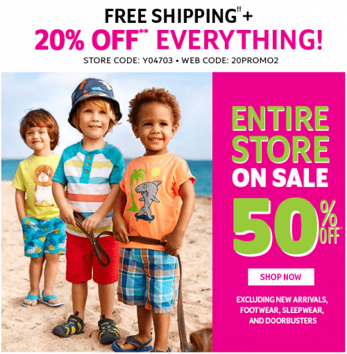 The Children's Place Canada Offers: FREE Shipping + Save 50% Off Entire ...