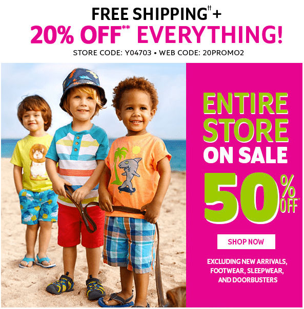 The Children's Place Canada Offers FREE Shipping + Save 50 Off Entire