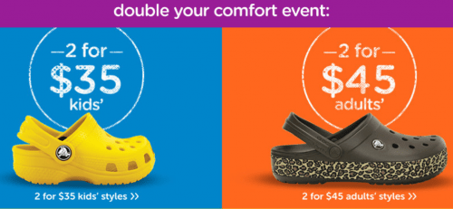 crocs 2 for $35 sale