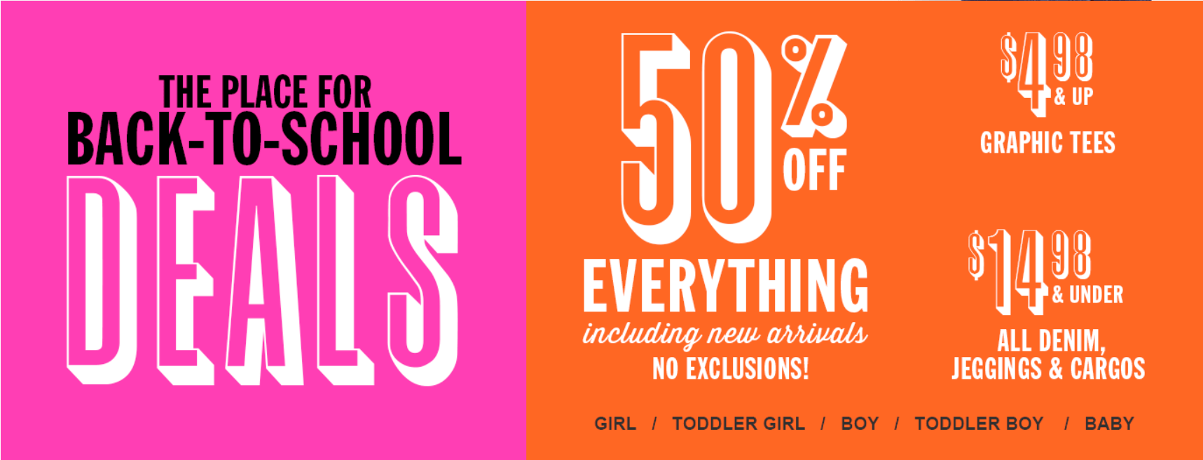 The Children’s Place Canada Back to School Deals Save 50 Off