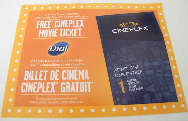 Canadian Mail In Rebate Free Cineplex Movie Ticket When You Buy 2 Dial 