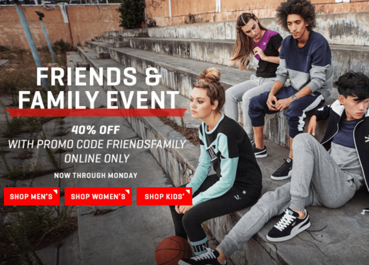 Puma Canada Friends & Family Promo Code Sale Event Save 40 Off Sitewide Online + FREE Shipping