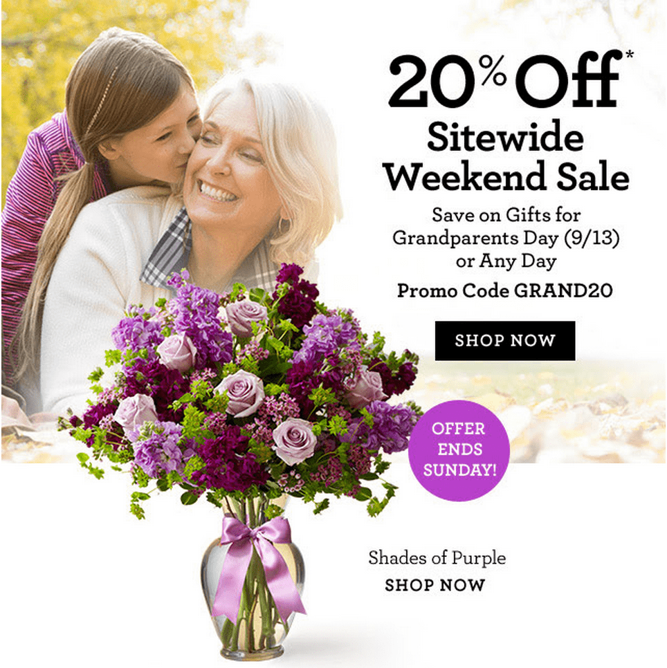 1800Flowers.ca Weekend Sale Save 20 Off Sitewide Canadian