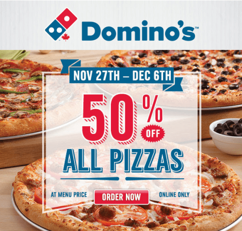 Domino's Pizza Canada: 50% Off All Pizzas - Canadian Freebies, Coupons ...