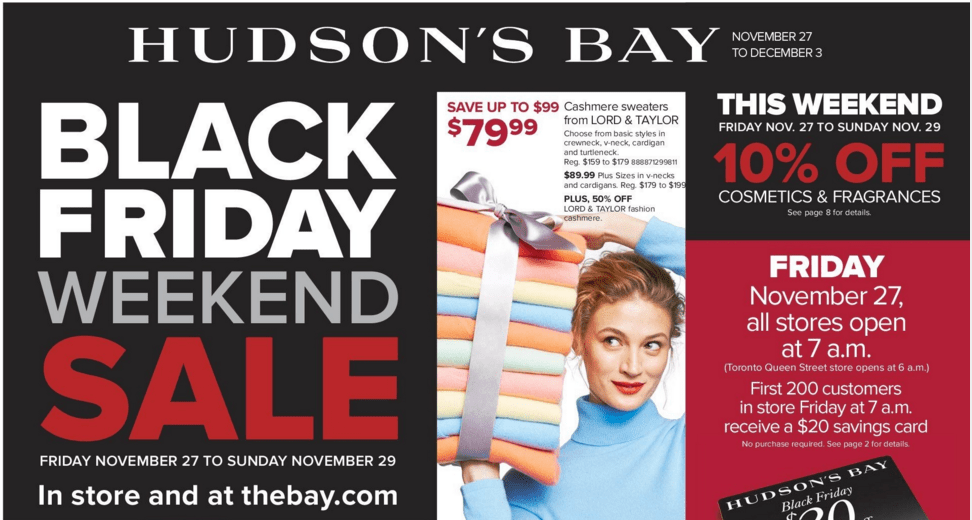 Hudson's Bay Canada Black Friday Flyer