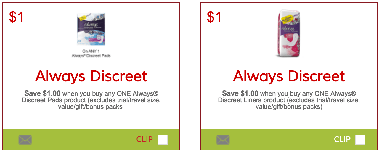 SmartSource ca New Coupons: Save $2 00 OFF On Always Discreet Products