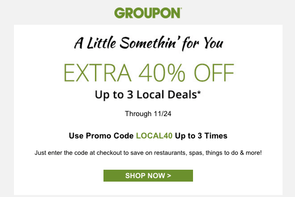 Groupon Canada Promo Code Deals: Save an Extra 40% Off Local Deals + 20 ...